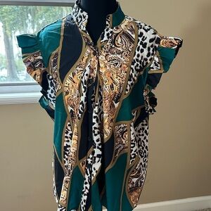 Stylish Multicolor Ruffle Blouse